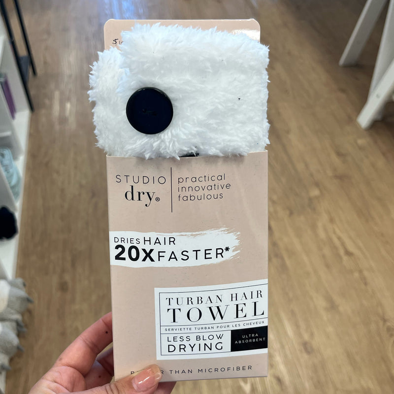 Studio Dry Turban Hair Towel White