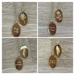 Engraved Flower Necklace With Month