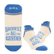 Blue Q Sneaker Socks "Baddest Of All The Asses"