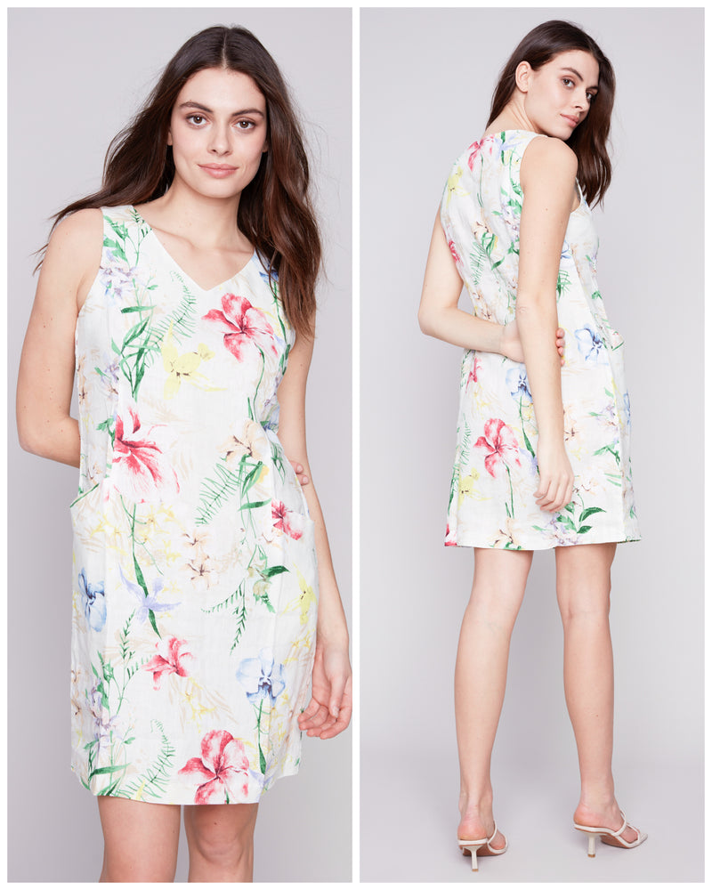 Charlie B Linen Dress With Pockets Wildflower