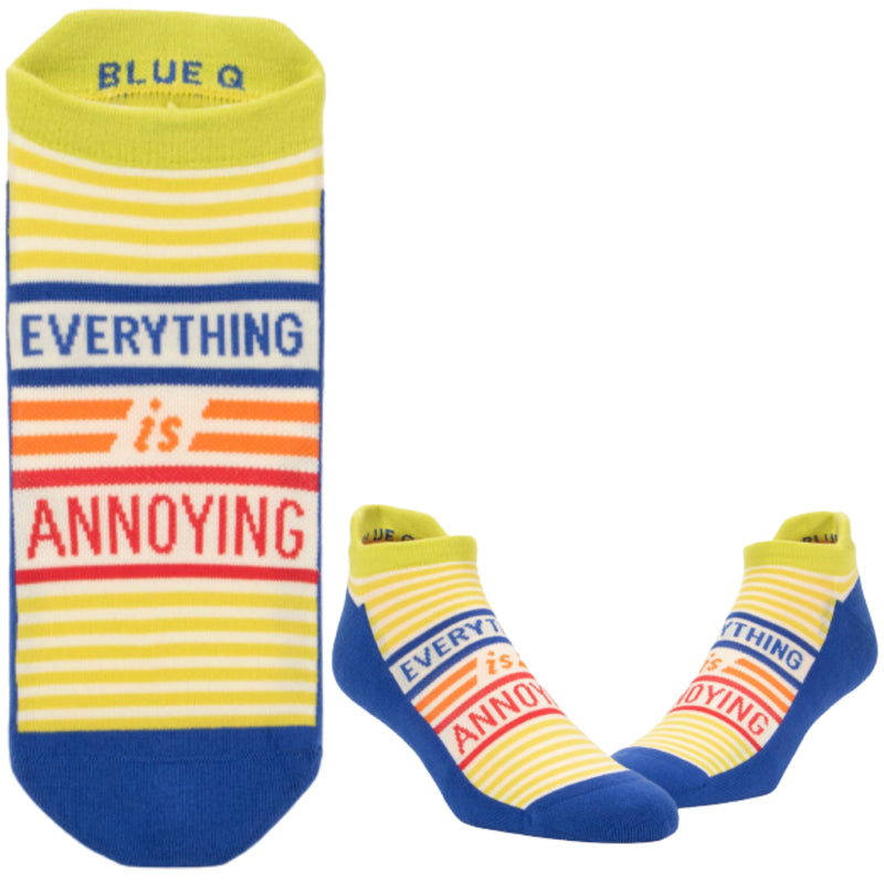 Blue Q Sneaker Socks "Everything Is Annoying"