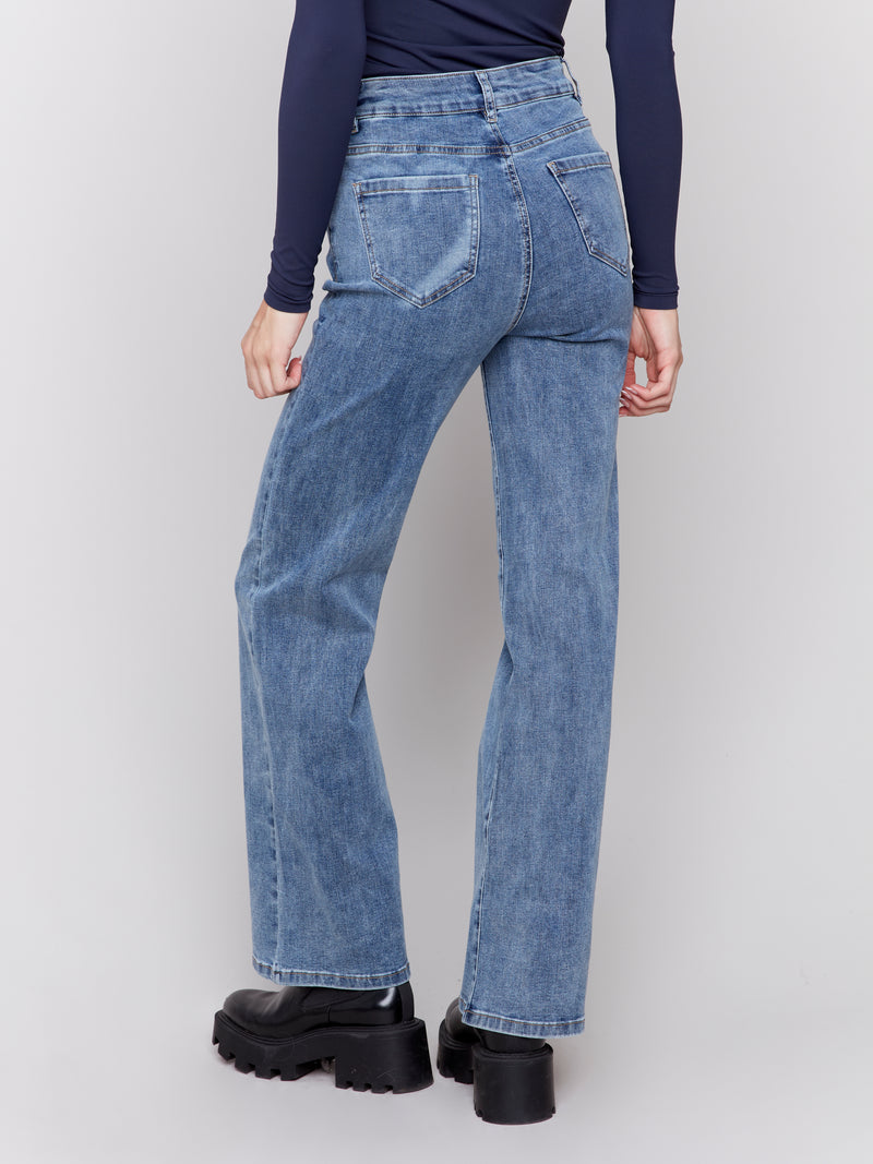 Charlie B Straight Leg Jeans With Hearts