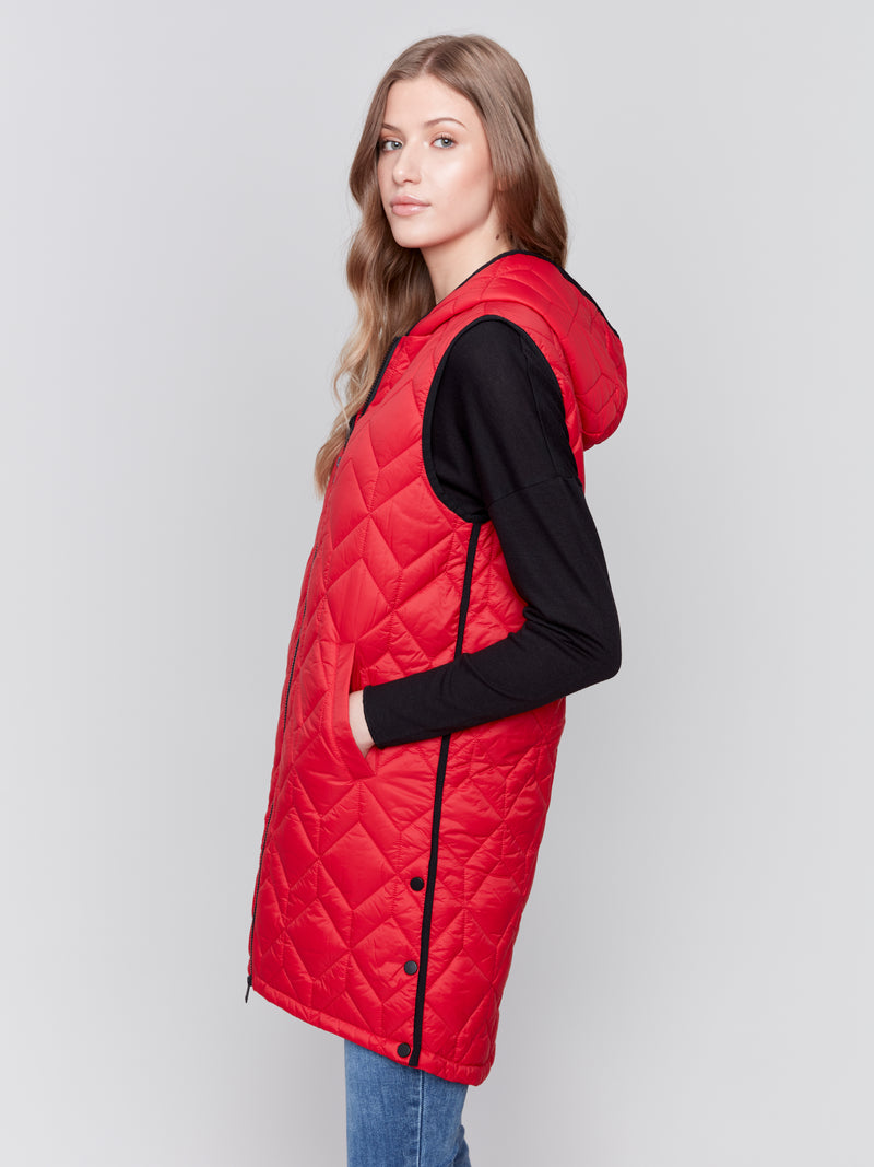 Charlie B Red Quilted Vest