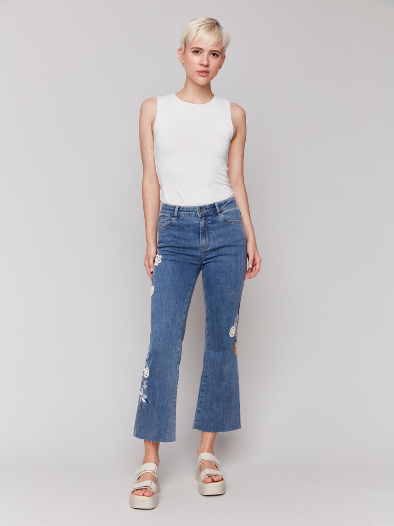 Charlie B Blue Jeans With Embroidered Detail