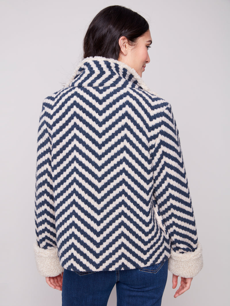 Charlie B Navy Chevron Jacket