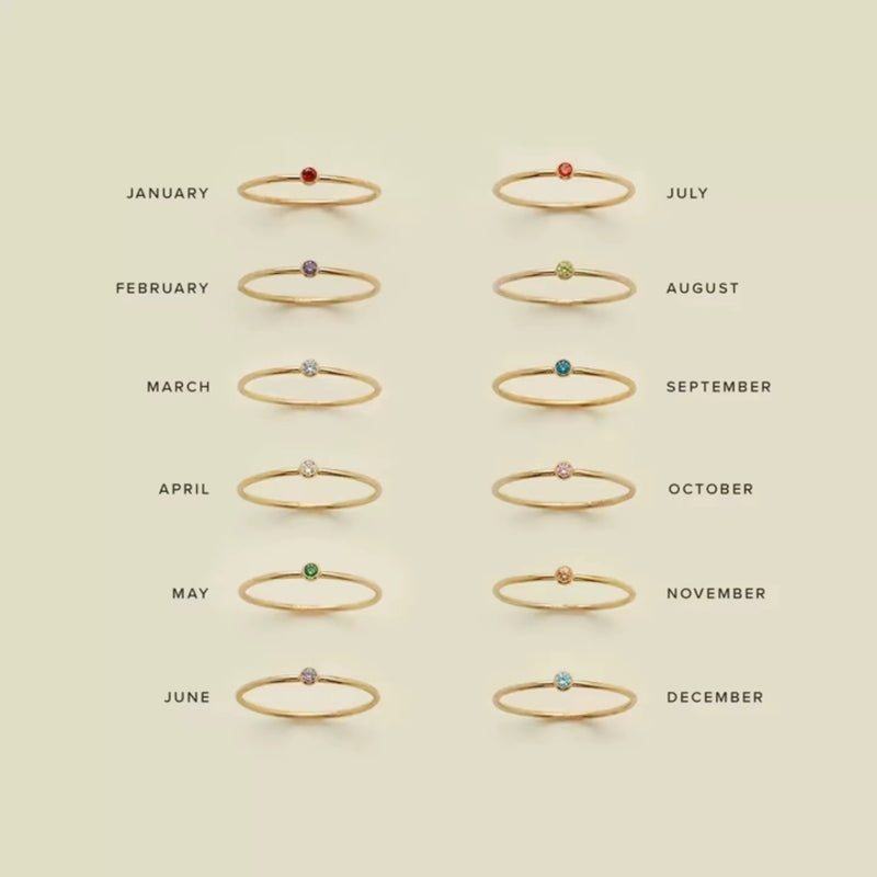 Gold Birth Stone Rings