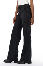 KUT Wide Leg Black Cargo Pants