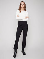 Charlie B Black Pull On Straight Leg Pants
