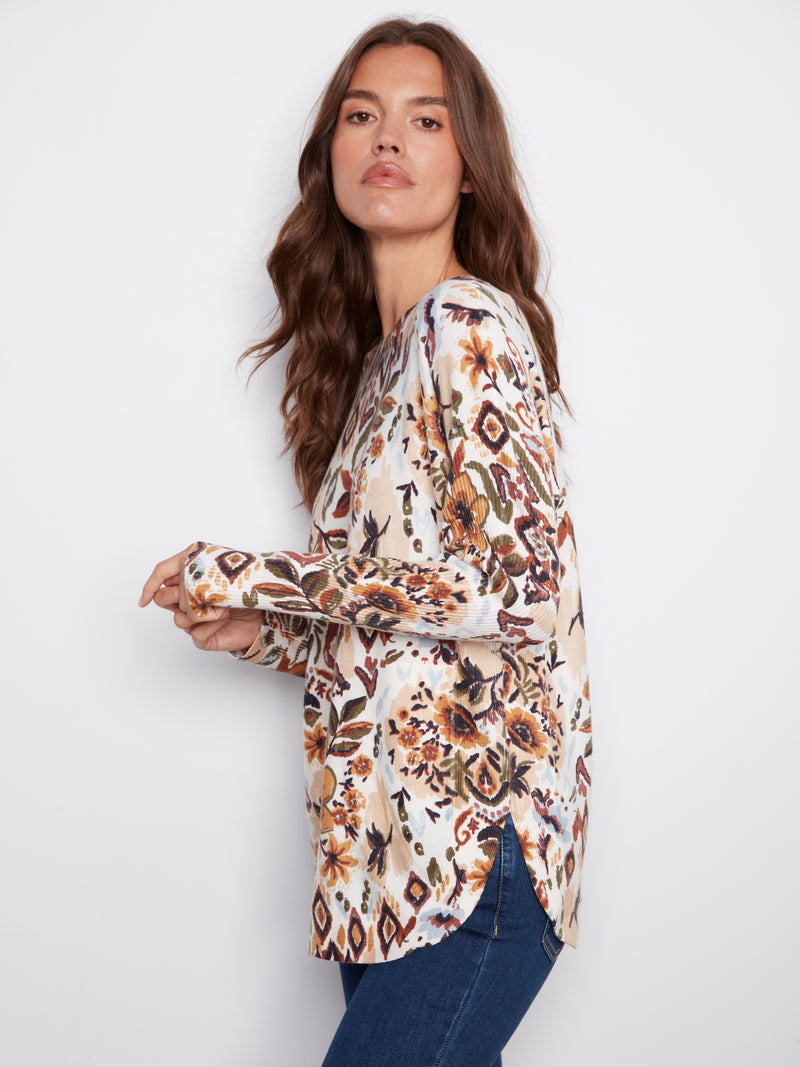 Charlie B Jacobean Soft Sweater