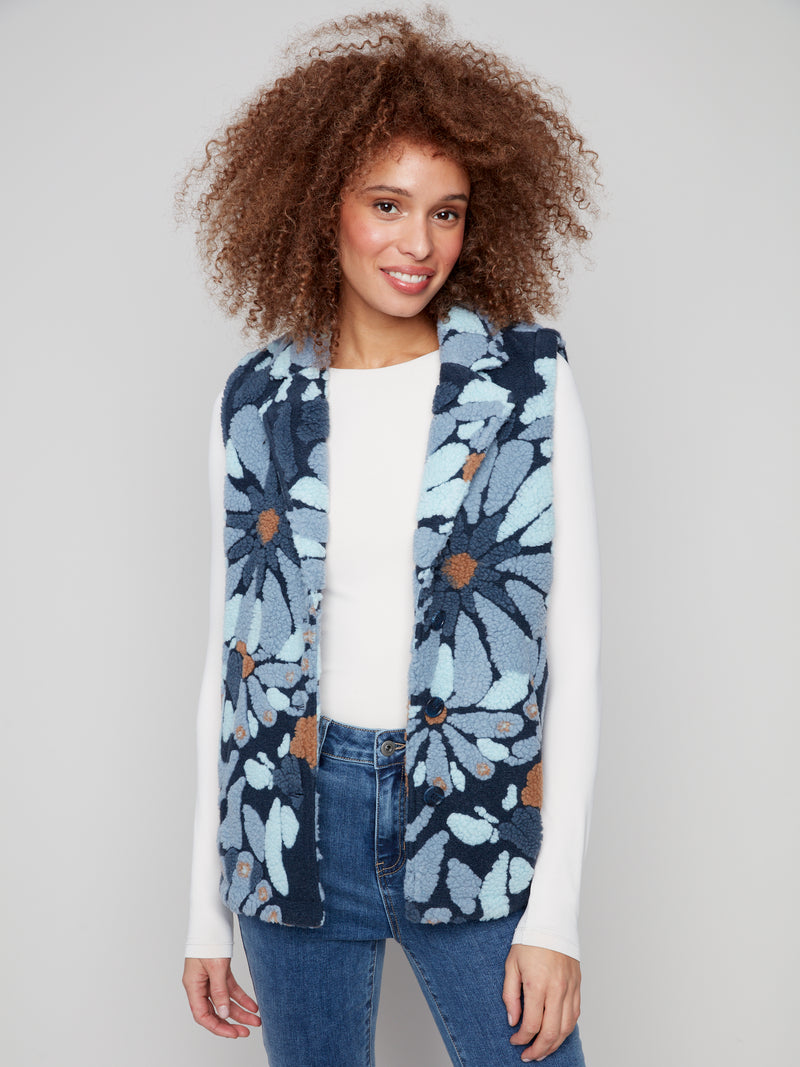 Charlie B Sherpa Fleece Vest Oxford