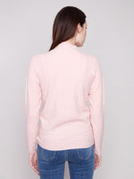 Charlie B Light Long Sleeve Textured Top Ballet Pink