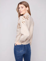 Charlie B Oat Sweater With Gold Sequince
