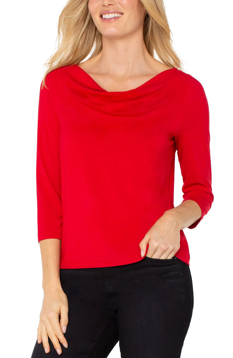 Liverpool Boat Neck Light Weight Top Red