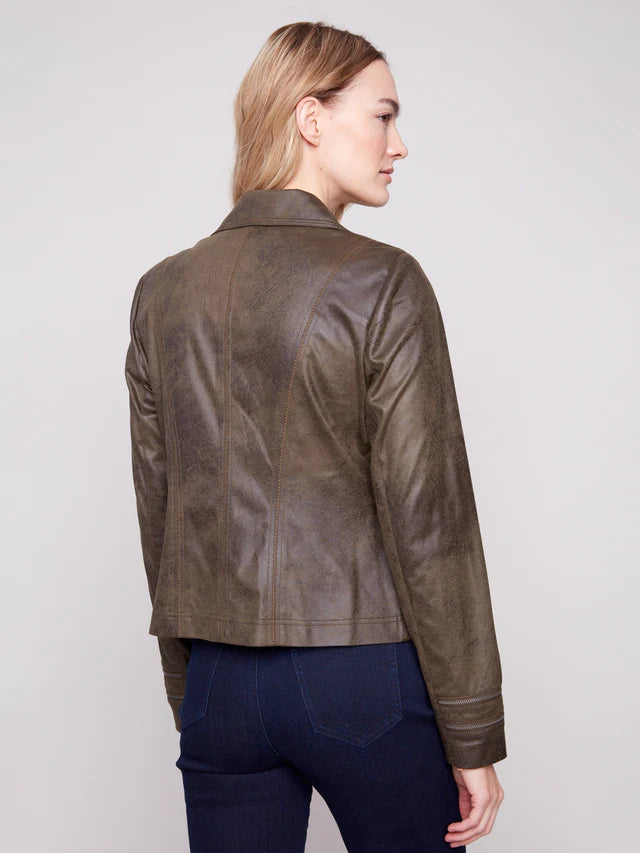 Charlie B Faux Suede Jacket Spruce