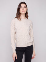 Charlie B Oat Sweater With Floral Detail