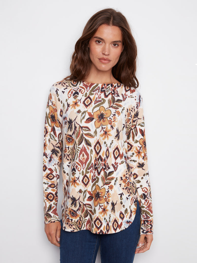 Charlie B Jacobean Soft Sweater