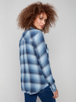 Charlie B Soft Plaid Button Up Shirt With Breast Pockets