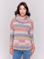 Charlie B Pink Knit Sweater With Removable Collar and Pockets