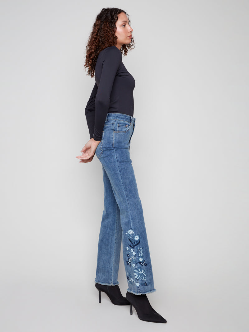 Charlie B Bootcut Jean With Side Embriodery Detail