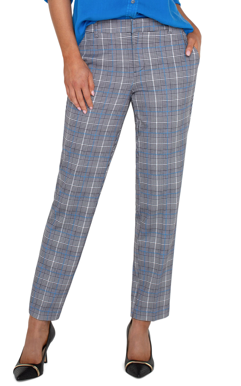 Liverpool Kelsey Trouser Plaid Blue Topaz