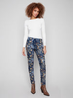 Charlie B Printed Crinkle Suede Pull On Pants Rio