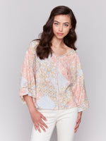 Charlie B Flowers Button Up Blouse