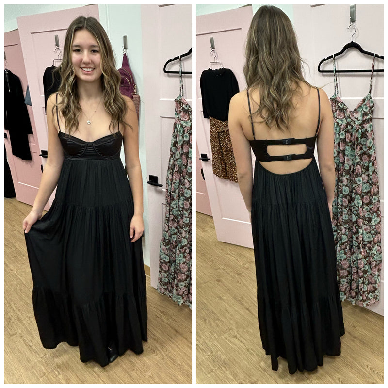 Sky to Moon Long Black Dress