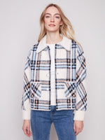 Charlie B Plaid Ecru Short Jacket