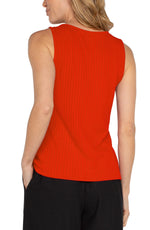 Liverpool Sleeveless High Boatneck Knit Top