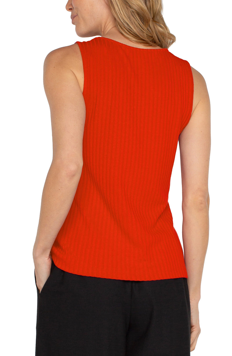 Liverpool Sleeveless High Boatneck Knit Top