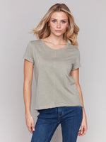 Charlie B Tee With Front Seam Celadon