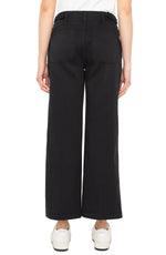 Liverpool Onyx Wide Leg Pant With Cinched Waist