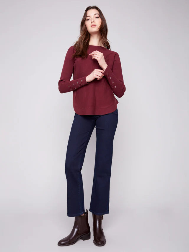 Charlie B Pocket Sweater Cabernet