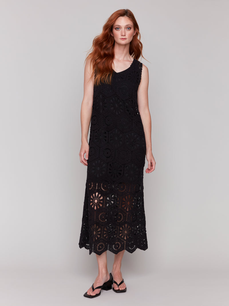 Charlie B Crochet Black Dress