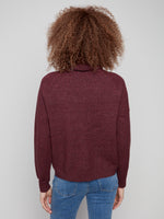 Charlie B Cabernet Textured Cowl Neck Sweater