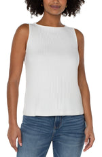 Liverpool White Ribbed Tank Top