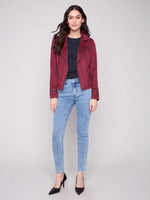 Charlie B Faux Suede Cabernet Jacket