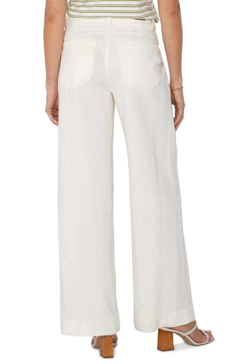 Liverpool Wide Leg Crop Whipped Cream Wash