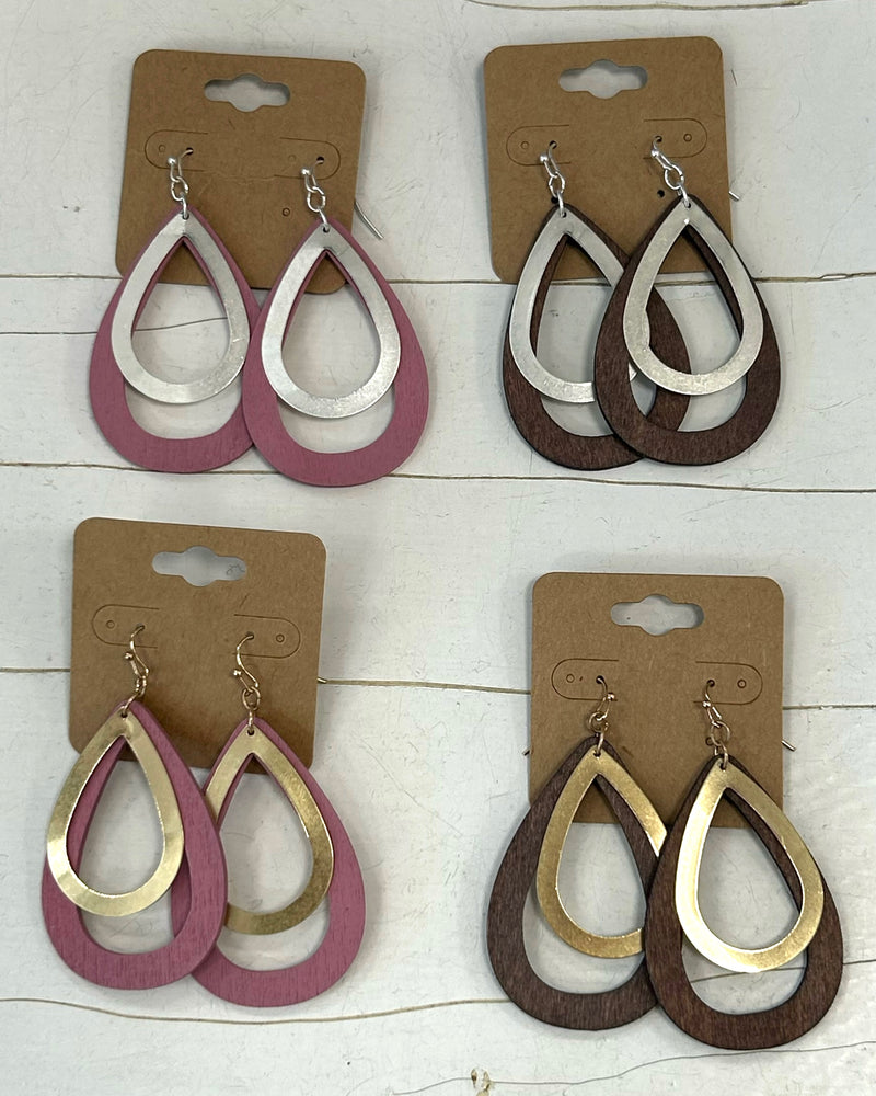 K-Lee Wood Dangle Earrings