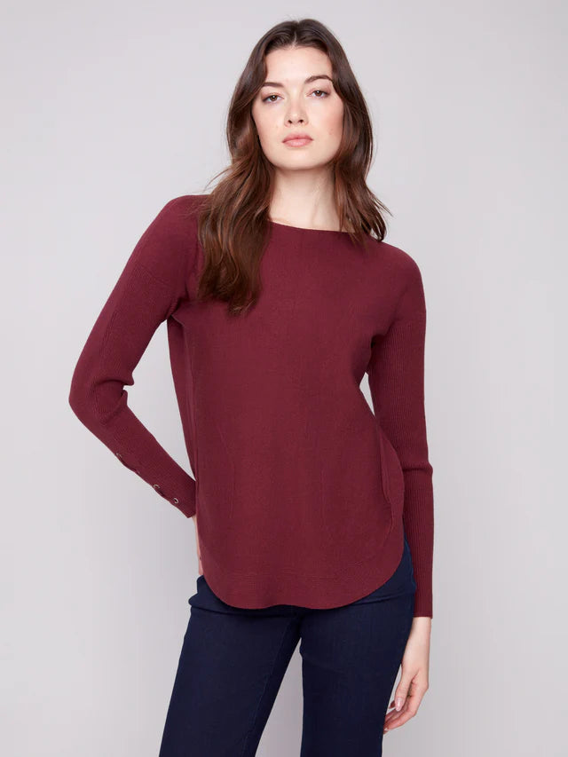 Charlie B Pocket Sweater Cabernet