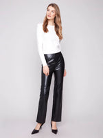Charlie B Pull On Faux Leather Black Pants