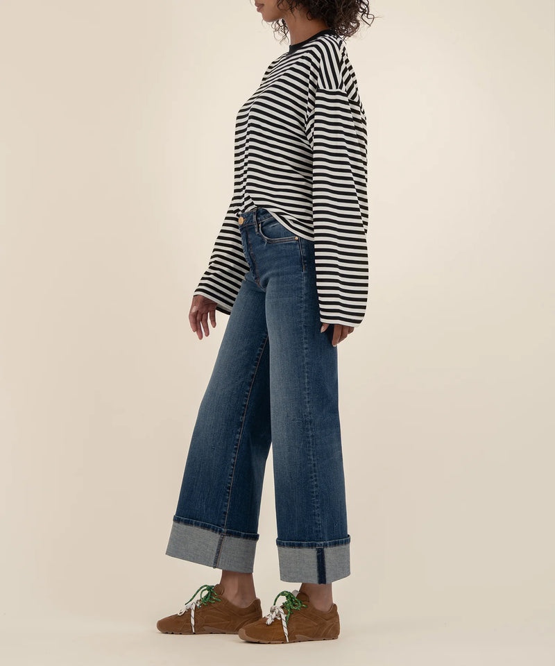 KUT Meg High Rise Wide Leg Jean Interconnected Wash