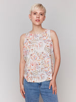Charlie B Tropical Linen Tank Top