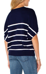 Liverpool Dolman Navy & White Striped Sweater