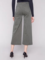 Charlie B Wide Leg Crop Patch Pocket Jeans Spruce