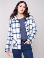 Charlie B Navy Plaid Reversible Jacket