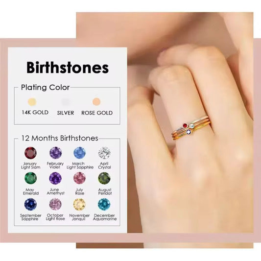 Silver Birth Stone Rings