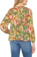 Liverpool Pleated Flowy Blouse