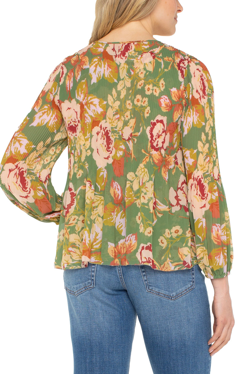 Liverpool Pleated Flowy Blouse