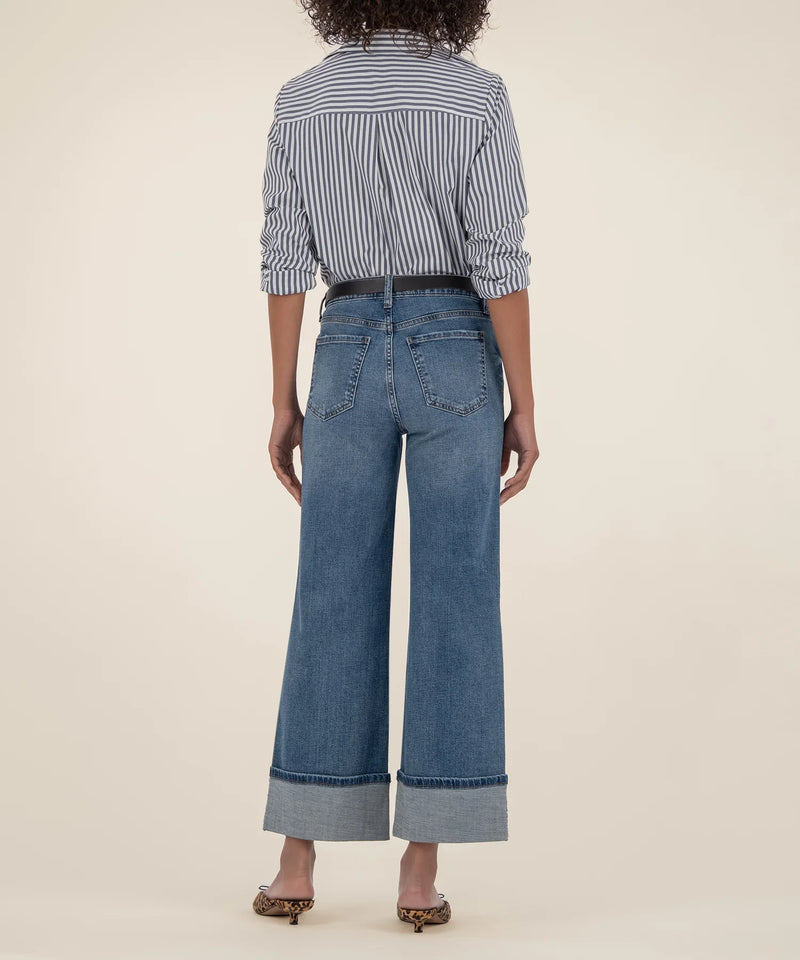 KUT Meg Leg Rolled Hem Jeans Incontrovertable Wash